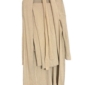 Two-piece set. Knit, Comfy, Tan, Women's Cardigan and Pants